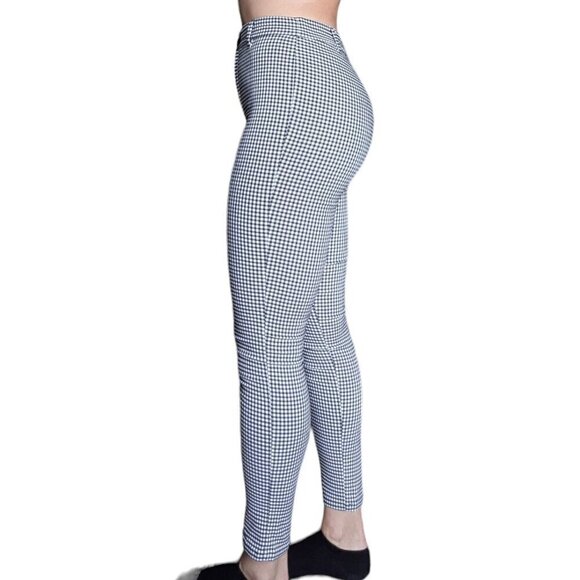 Garage Stretchy Slim Fit High Waisted Black/White Plaid Pants Women Size Small - Picture 2 of 6